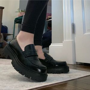 Chunky Black Loafer. Lug sole! aldo